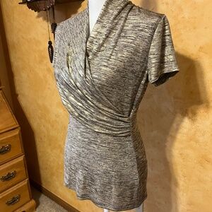 NWT - Holiday  DKNY Gold Ruched Top